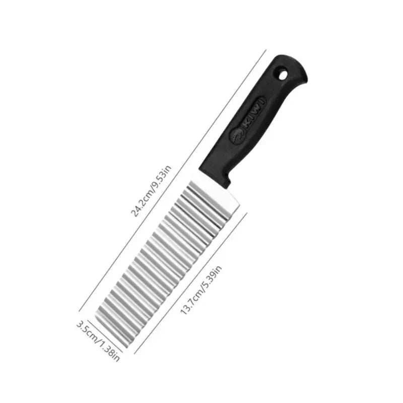 Stainless Steel Potato Chip Slicer Dough Vegetable Fruit Crinkle Wavy Slicer Knife Potato Cutter Chopper French Fry Maker Tools