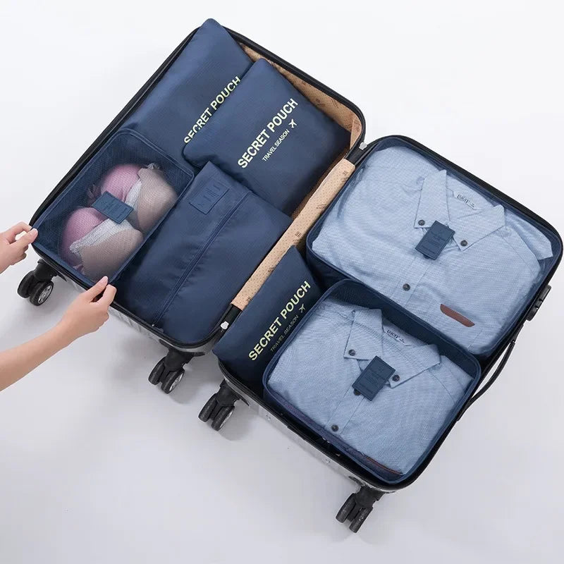 6PCS/Set Travel Storage Bags Canada Pink/Blue/Grey Large Capacity Waterproof Luggage Clothing Underwear Storage Bags with Zipper
