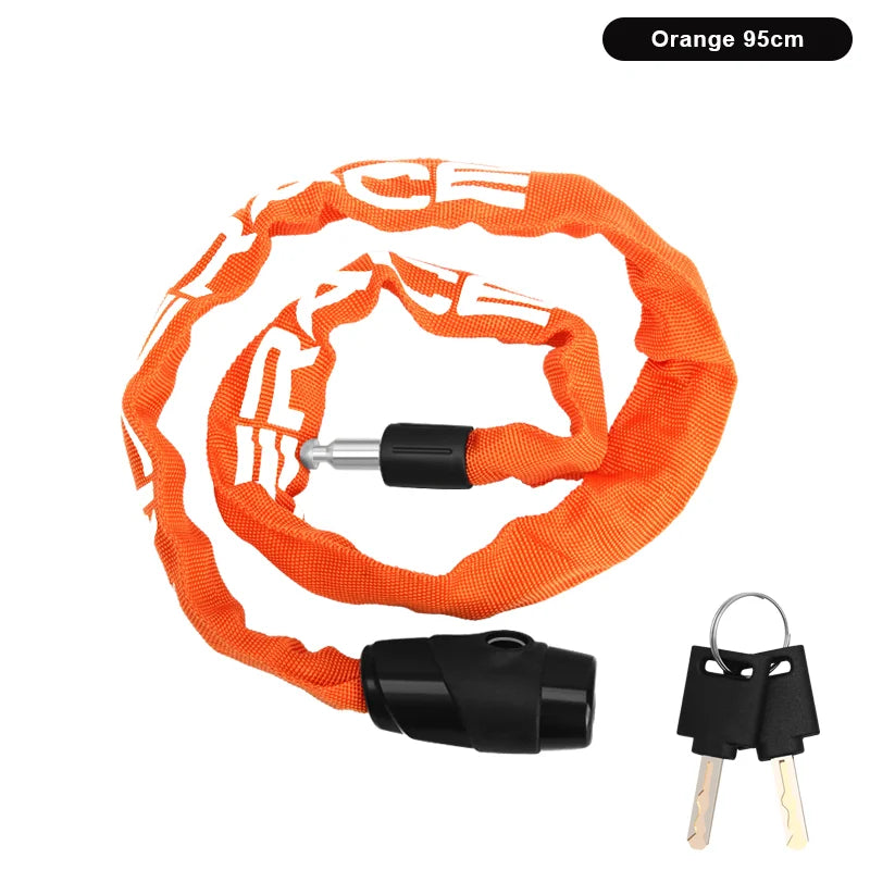 Bicycle Chain Lock USA Metal Anti-Theft Security Reinforced Mountain Road Bike Chain Lock with 2 Keys for Motorcycle & Scooter Padlock