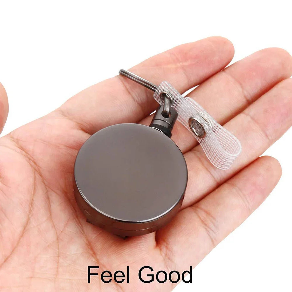 USA Wire Keychain Pull Recoil Sporty Key Ring Retractable Keyring Anti Lost ID Card Holder Telescopic Burglar Chain Organizer