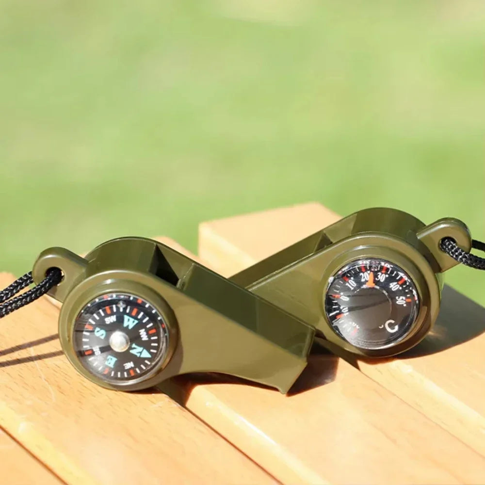 3in1 USA Outdoor Emergency Whistle with Compass, Thermometer, Outdoor Whistle, Convenient to Carry Suitable for Camping and Hiking