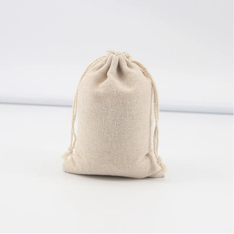 USA Wedding Linen Drawstring Bags Christmas Party Gift Package Small Cotton Pouches Home Kitchen Organize Sacks 15x20cm