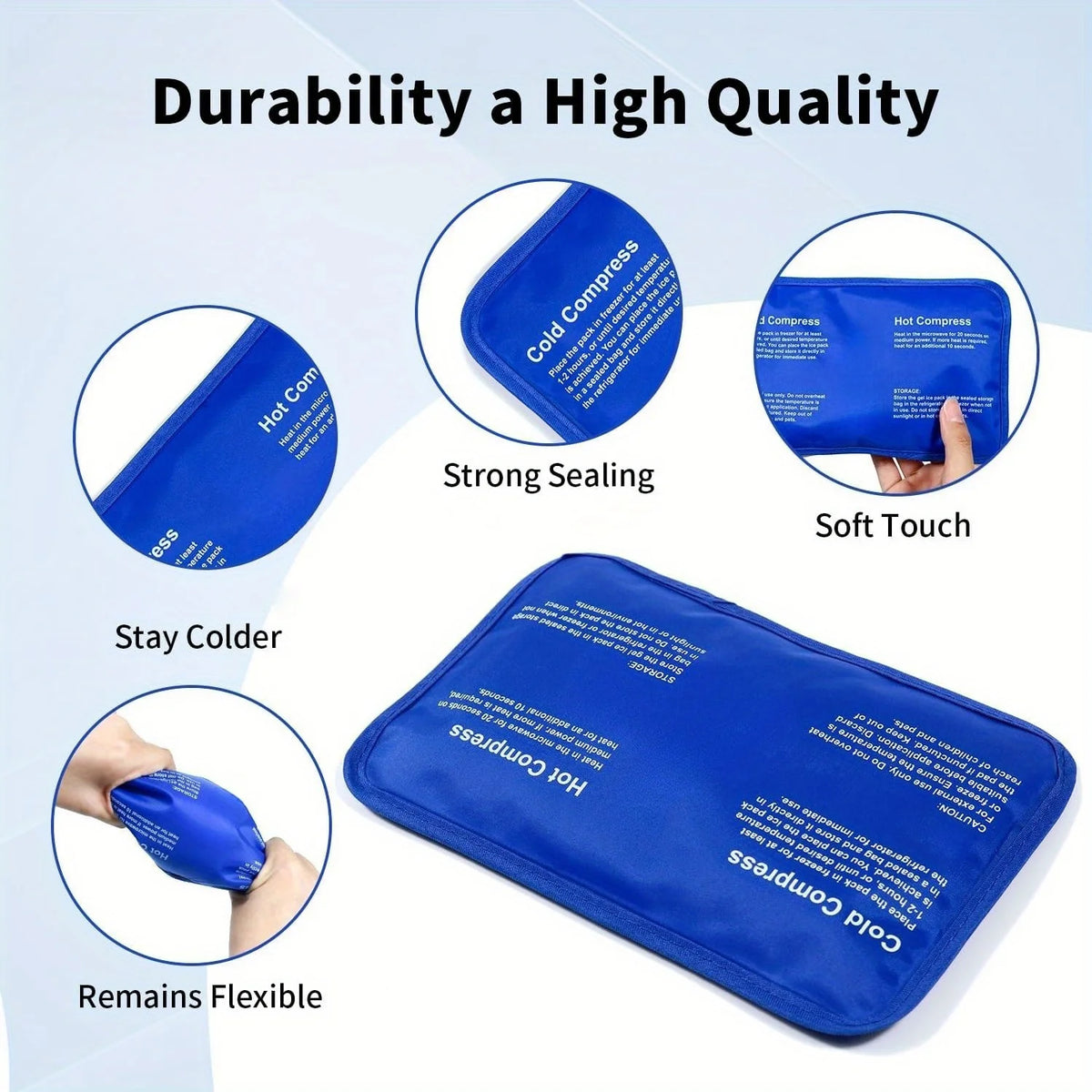 Large Reusable Gel Ice Packs USA Hot & Cold Therapy Packs for Shoulder, Legs, Knee, Back & Hip Muscle Recovery and Comfor