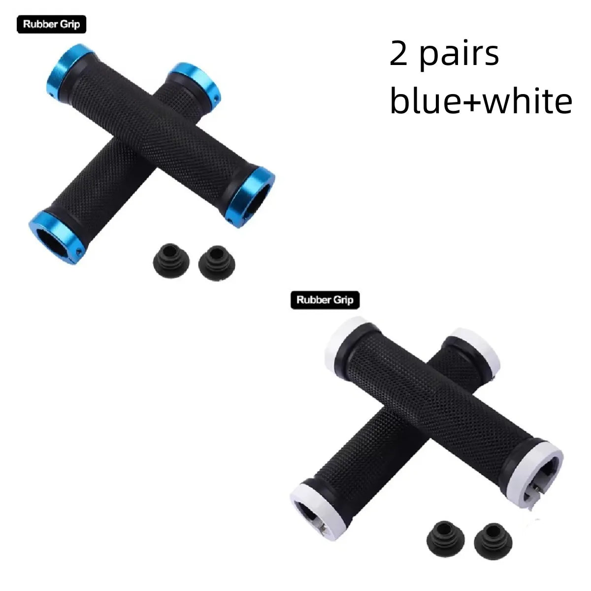 Bicycle Handlebar Grips USA Rubber Bilateral Lock-On Non-Slip MTB Mountain Bike Grips, Cycling Bike Accessories