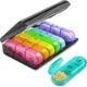 Weekly Pill Organizer USA Portable Travel Medicine Box, 21-Compartment 3-Times-a-Day Case for Vitamins, Supplements & Fish Oil