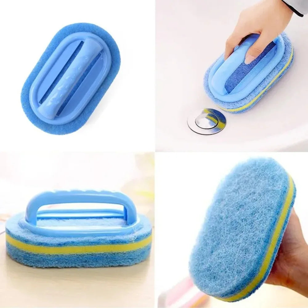 Household Cleaning Brush with Handle Canada Dish Soap Bathroom Kitchen Tub Thick Scrubbing Sponge Durable Cleaning Tool Accessories Home
