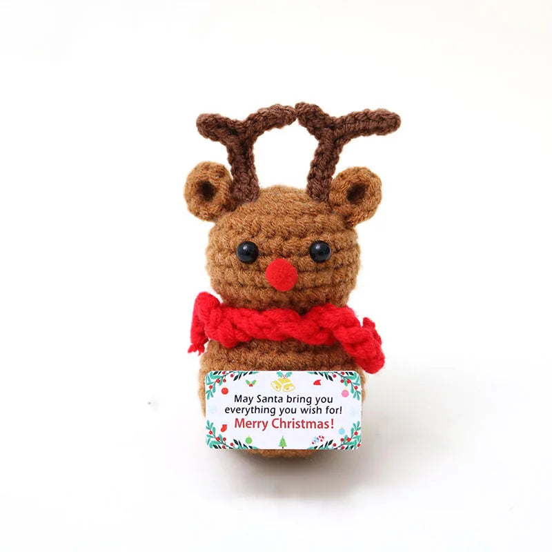 Mini Handmade USA Christmas Tree Crochet Decor Merry Inspirational Cheer Up Gifts for Sister Friends Mom Grandma Christmas Gifts
