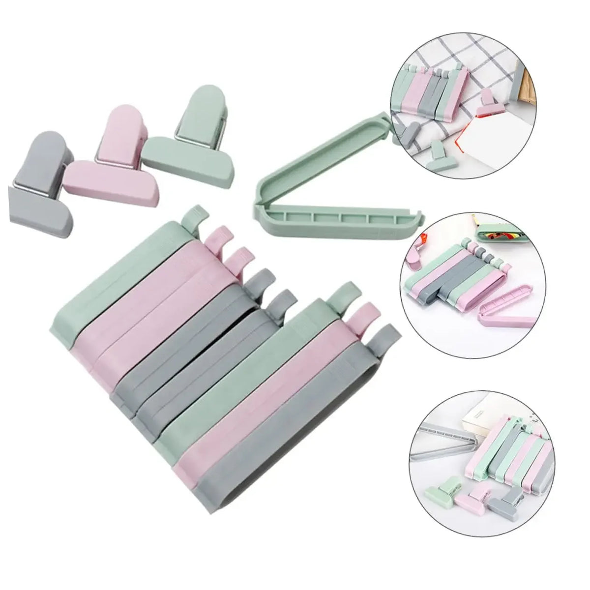 12/16PCS Food Snack Package Bag Sealing Plastic Clips For Packages Kitchen Storage And Organization Items Accessories Tools