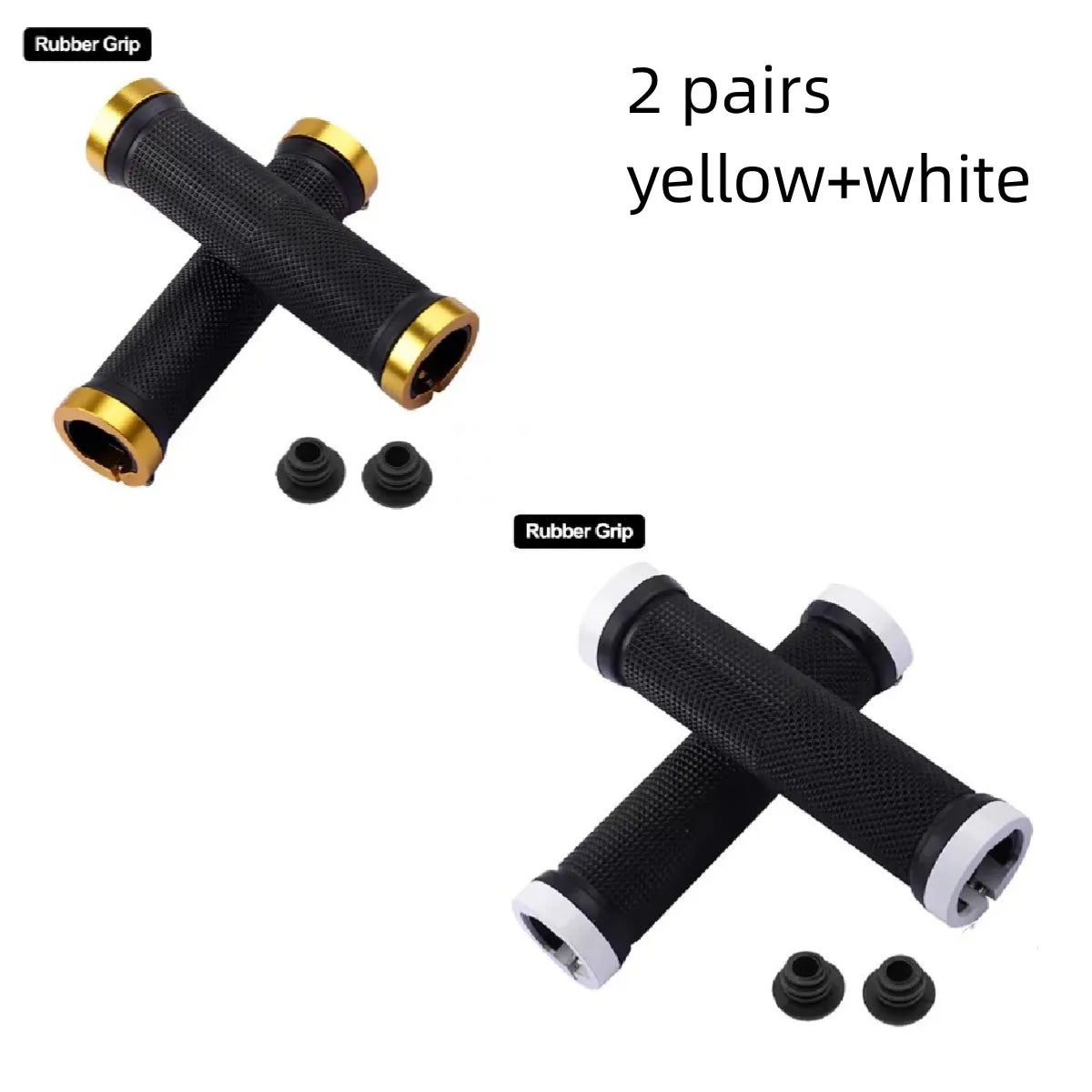 Bicycle Handlebar Grips USA Rubber Bilateral Lock-On Non-Slip MTB Mountain Bike Grips, Cycling Bike Accessories