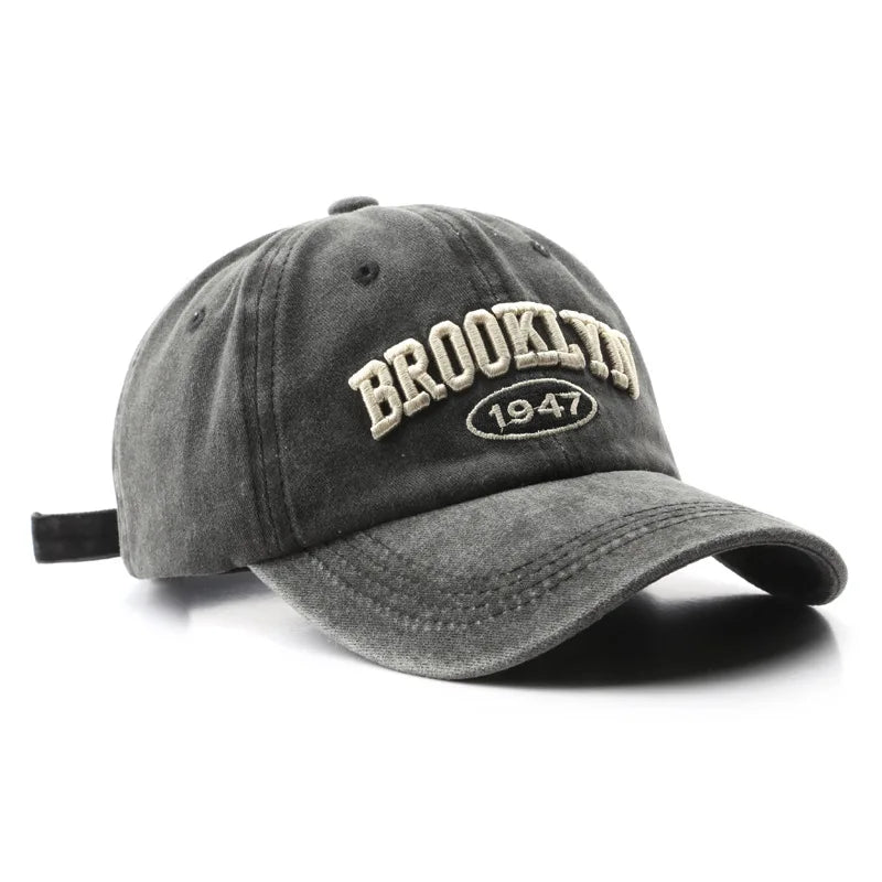 Retro Brooklyn Letter Embroidery Baseball Cap Canada Spring Summer Men Women Cotton Adjustable Casual Hip Hop Streetwear Sun Hat