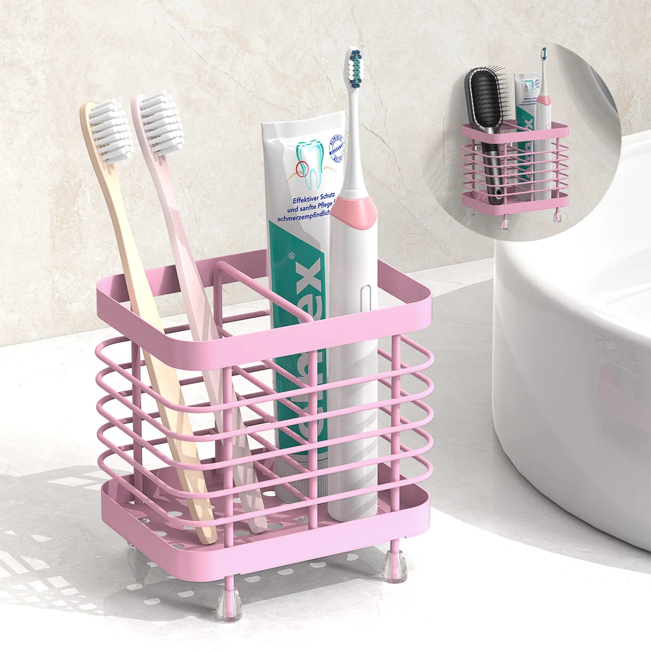 Stainless Steel Toothbrush Holder Canada for Bathroom Electric Toothbrush Wall Mounted Shower Toothbrush Toothpaste Holder