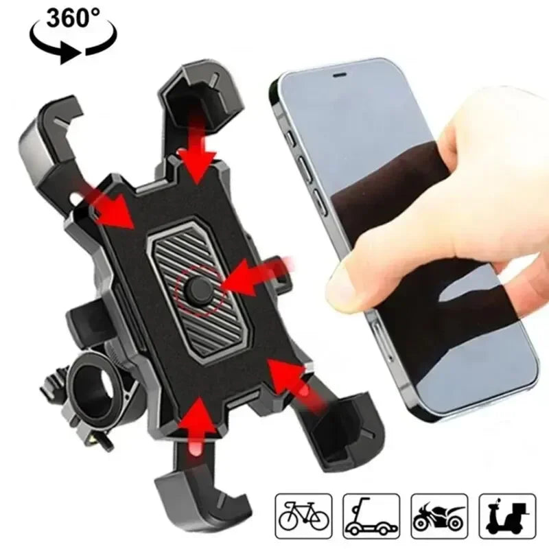 360° Rotatable Phone Holder Motorcycle Non-slip Cycling Phone Stand Motorcycle Bike Phone Mount Bracket for Mountain Bike Moto