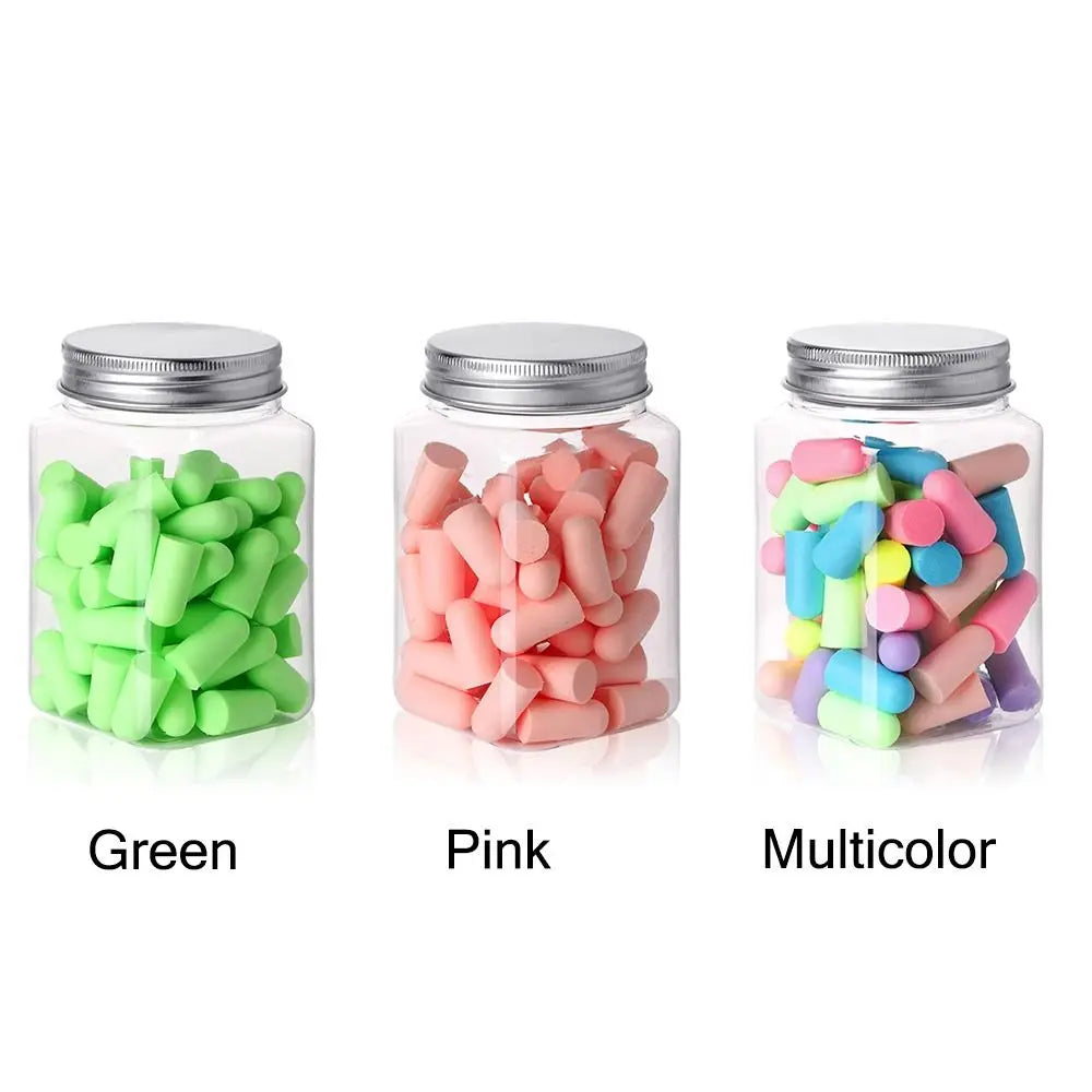 10/24/60/120Pcs Anti-noise Ear Plugs Slow Rebound Soft Tapered Noise Reduction Earplugs Multicolor Universal Hearing Protector