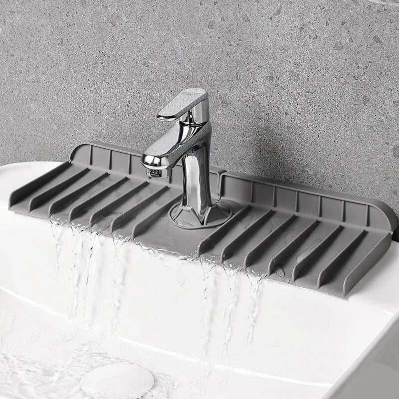 Silicone Faucet Mat Dish Soap Sponge Holder Sink - USA - Kitchen Countertop Drying Mat Bathroom Kitchen Sink Splash Guard Drain Pad