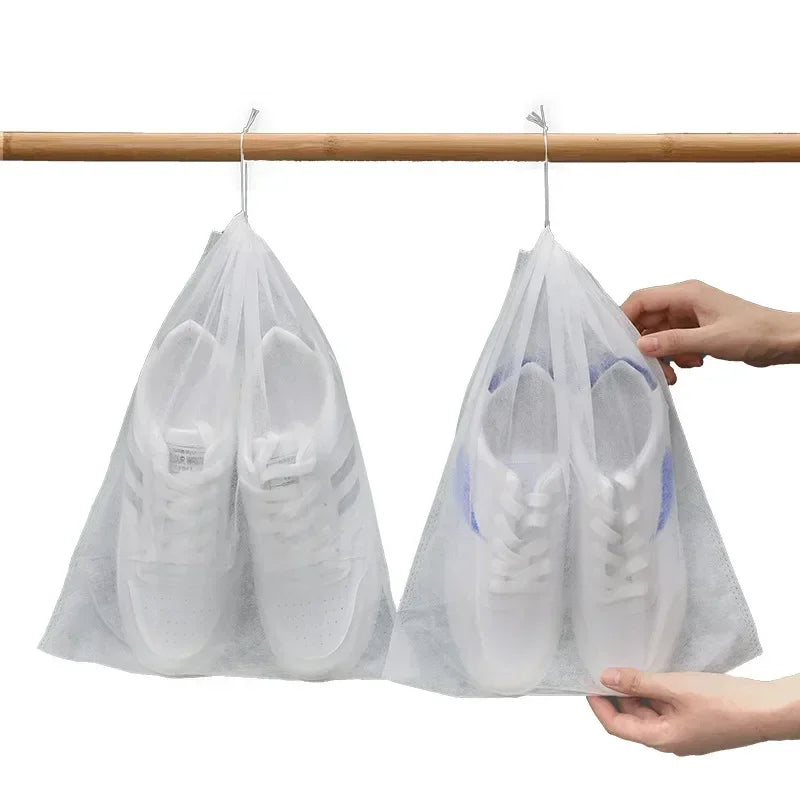 10-50PCs Non-Woven Shoe Dust Covers Dustproof Drawstring Storage Bag Travel Pouch Shoe Bags Drying Shoes Protect