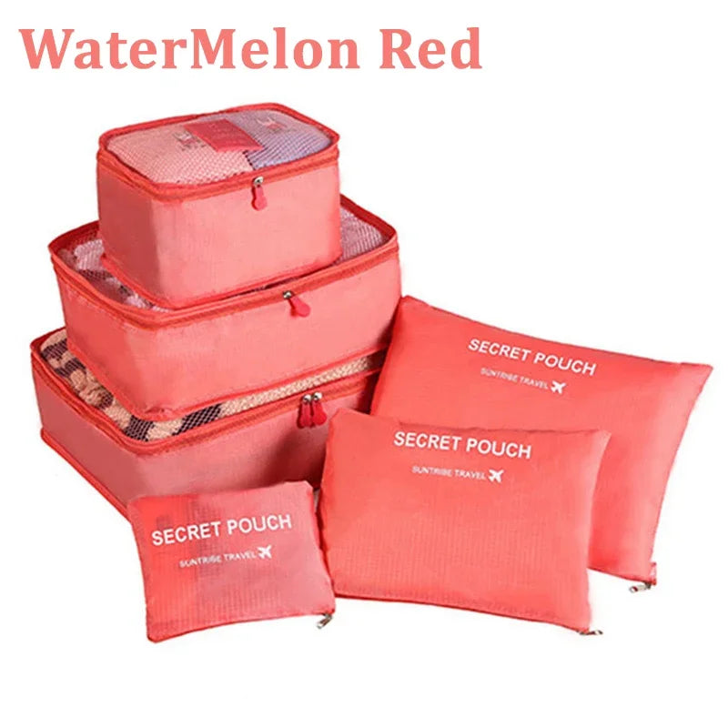 6PCS/Set Travel Storage Bags Canada Pink/Blue/Grey Large Capacity Waterproof Luggage Clothing Underwear Storage Bags with Zipper