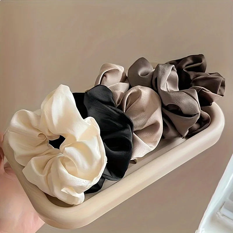 5PCS/Set Women Elegant Hair Bands Canada Solid Color Large Scrunchies Hair Ties Daily Simple Ponytail Holders Girls Hair Accessories
