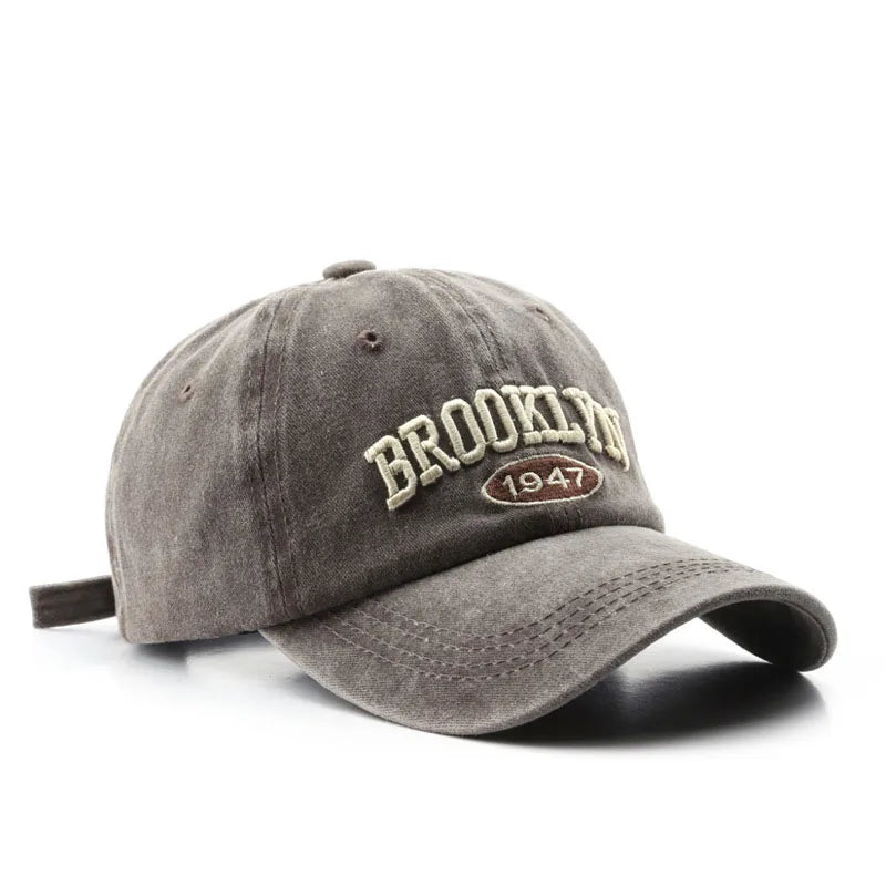 Retro Brooklyn Letter Embroidery Baseball Cap Canada Spring Summer Men Women Cotton Adjustable Casual Hip Hop Streetwear Sun Hat
