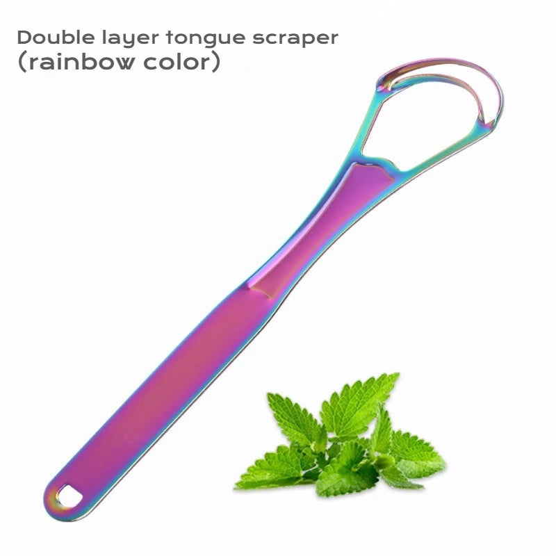 1/2/4 Pcs Reusable Stainless Steel Tongue Scraper Canada Cleaner Fresh Breath Oral Hygiene Care Tool