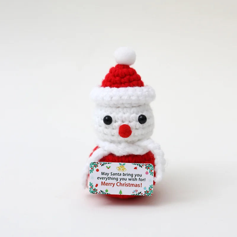 Mini Handmade USA Christmas Tree Crochet Decor Merry Inspirational Cheer Up Gifts for Sister Friends Mom Grandma Christmas Gifts