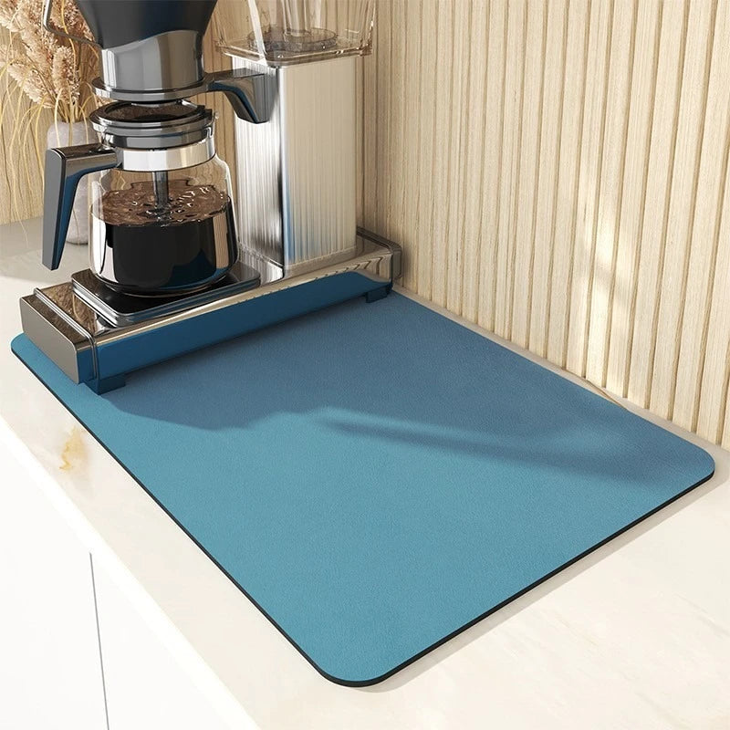 Super Absorbent Kitchen Tableware Mat USA Waterproof Drainage Coffee Dish Drying Mat Heat-Insulating Non-Slip Pad for Tableware