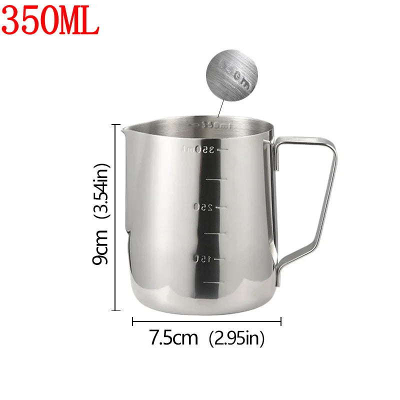 Stainless Steel Milk Frother Jug Canada Coffee Milk Frothing Pitcher Measurement Jug Espresso Barista Tool Coffee Accessories
