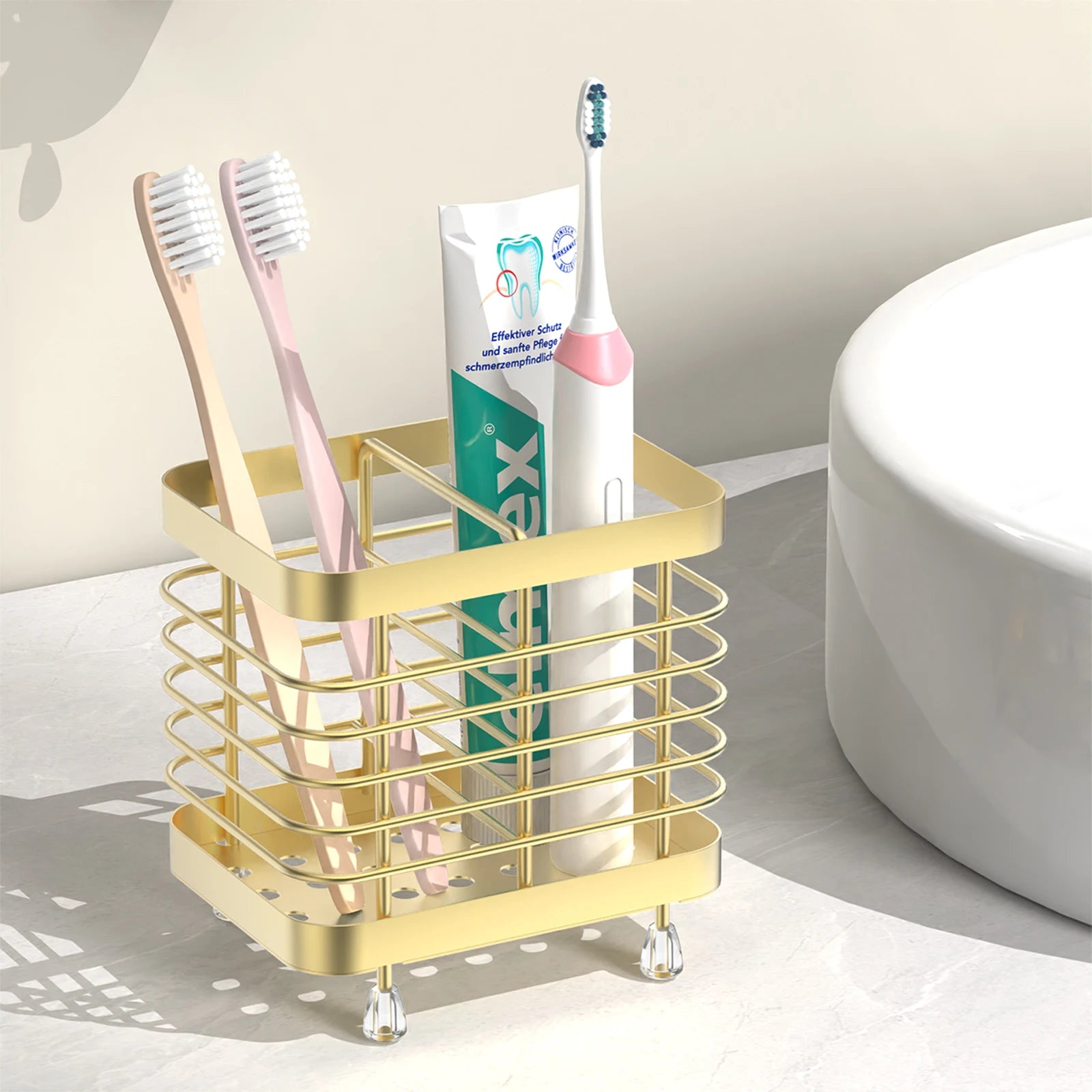 Stainless Steel Toothbrush Holder Canada for Bathroom Electric Toothbrush Wall Mounted Shower Toothbrush Toothpaste Holder