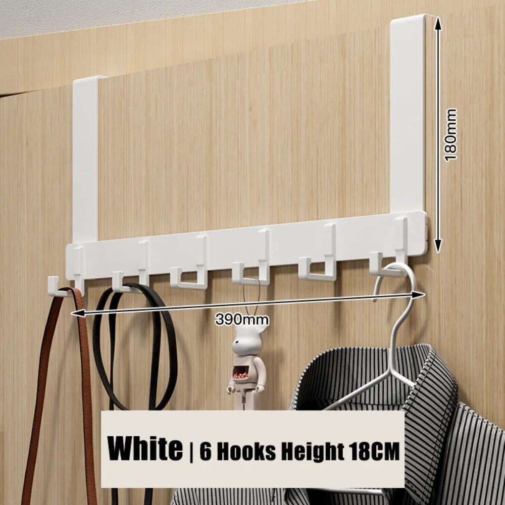 6-Hook Over-the-Door Hanger USA Clothes Coat Hat Towel Organizer Rack for Home Bathroom Kitchen Accessories Holder