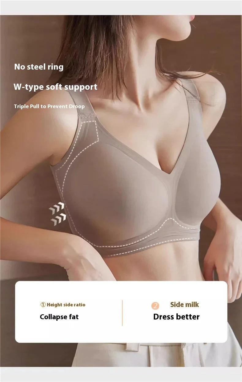 New Plus Size Seamless Wireless Bras for Women Minimizer Push Up Lingerie One-piece Intimates Beauty Back Underwear