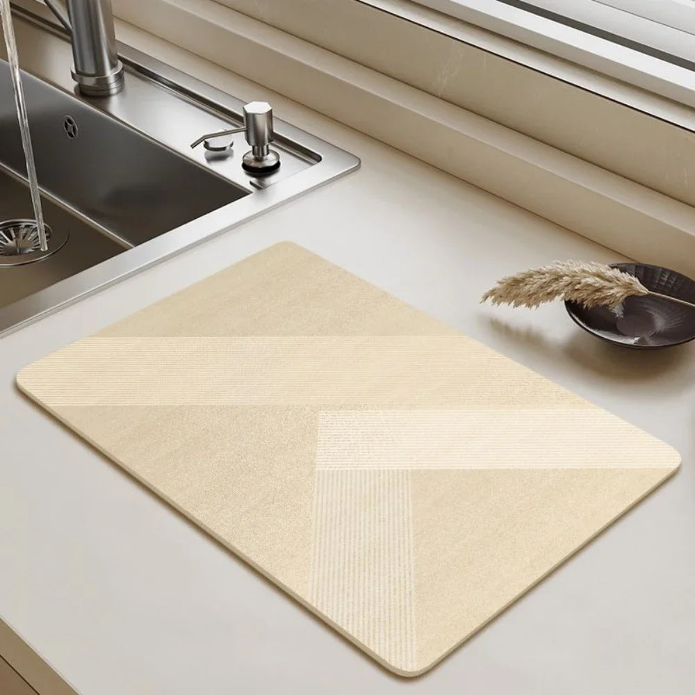 Tableware Drying Mat USA Soft Drain Pad Non-Slip Super Absorbent Wear-Resistant Coffee Machine Mat Kitchen Table Home Decor