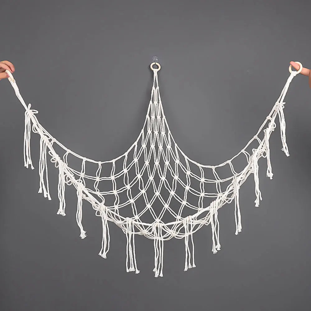 1Pc Toy Hammocks Wall Corner Hanging Storage Net Organizer Woven Kids Stuffed Mesh Hammock Baby Animal Rope Hammock Bag Cotton