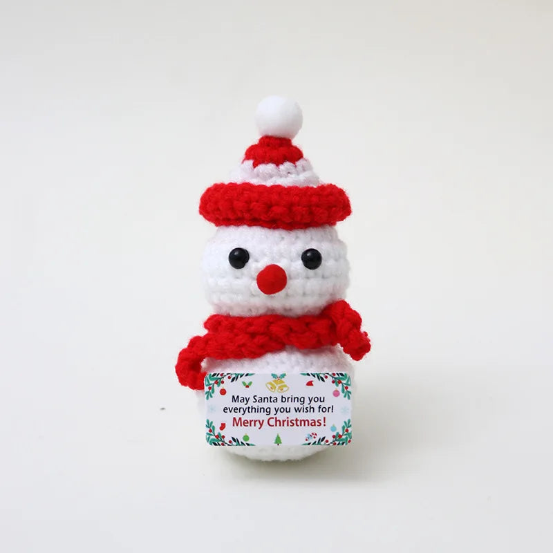 Mini Handmade USA Christmas Tree Crochet Decor Merry Inspirational Cheer Up Gifts for Sister Friends Mom Grandma Christmas Gifts