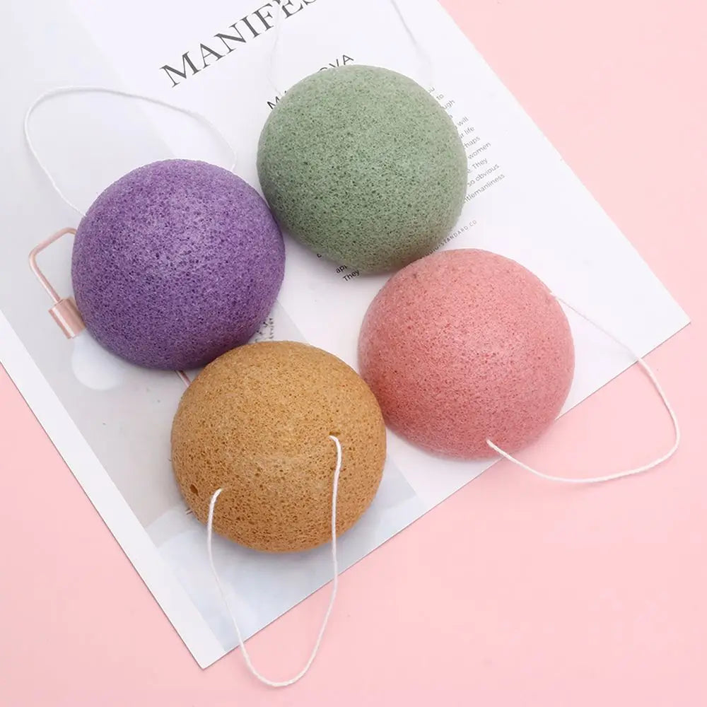 Konjac Sponge for Washing Face Round konjac konnyaku sponge Facial Cleansing Exfoliator Bathing Puff Face Wash Puff