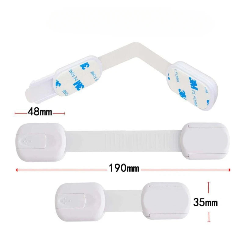 USA Baby Safety Lock Drawer Child Safety Cabinet Locks Adhesive Cabinet Drawer Door Latches Baby Safe Straps