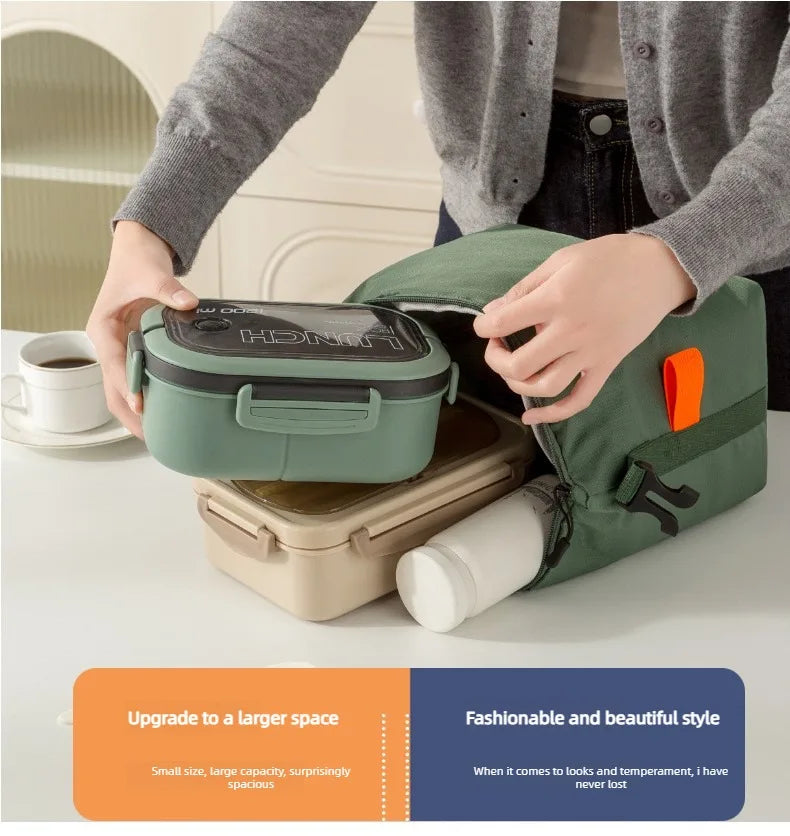 Large-Capacity Insulated Lunch Bag USA Foldable Waterproof Aluminum Foil Bento Bag for Office, Travel & School