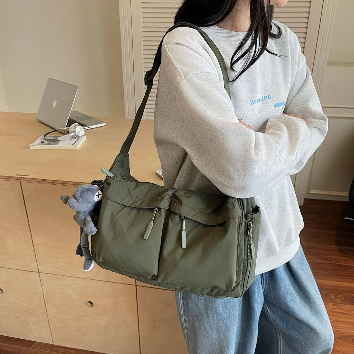 Spring & Summer Canvas Bag USA Women’s Hot-Selling One-Shoulder Crossbody Bag Light Luxury High-End Fashion Handbag