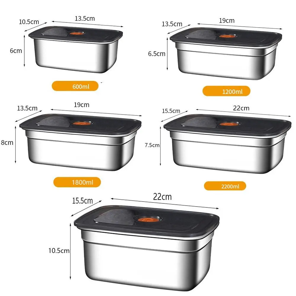 Stainless Steel Camping USA Lunch Box Sealed Microwave Suitable Bento Box Leak-proof Large Capacity Refrigerator Freezer Storage Box
