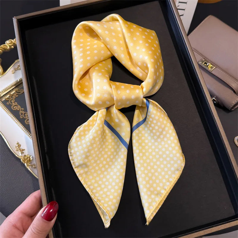 Print 70cm Silk Satin Headscarf Canada Women Luxury Design Neck Tie Scarf Hair Hand Wrist Foulard Shawl Bandana