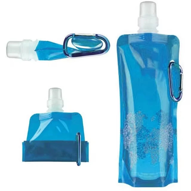 500ML USA Portable Ultralight Foldable Silicone Folding Water Bottle Water Bag Outdoor Sport Supplies Hiking Camping Soft Flask Bag