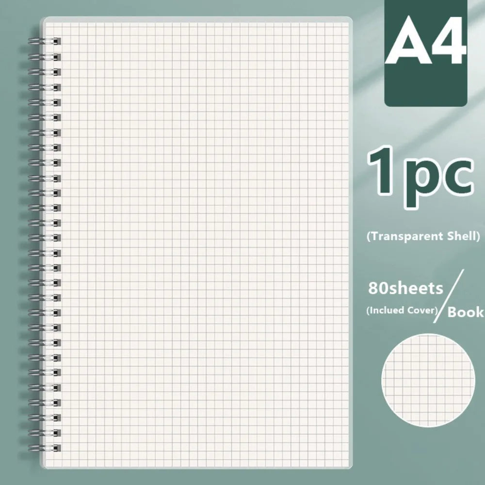 A4/A5/A6/B5 Coil Notebook Grids/Blank/Horizontal Line Flip Over Design Sketchbook Diary Book School Office Supplies Diary Book