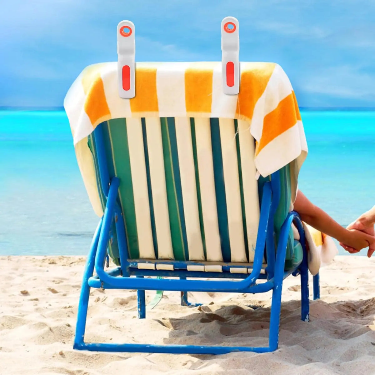 Beach Towel Clips USA for Beach Chairs & Cruises, Durable Plastic Clips for Pool Lounging & Large Clothespins for Hanging Clothes