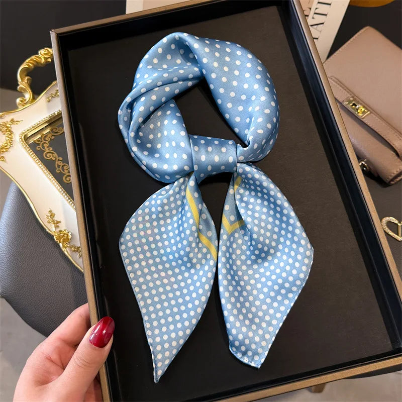 Print 70cm Silk Satin Headscarf Canada Women Luxury Design Neck Tie Scarf Hair Hand Wrist Foulard Shawl Bandana