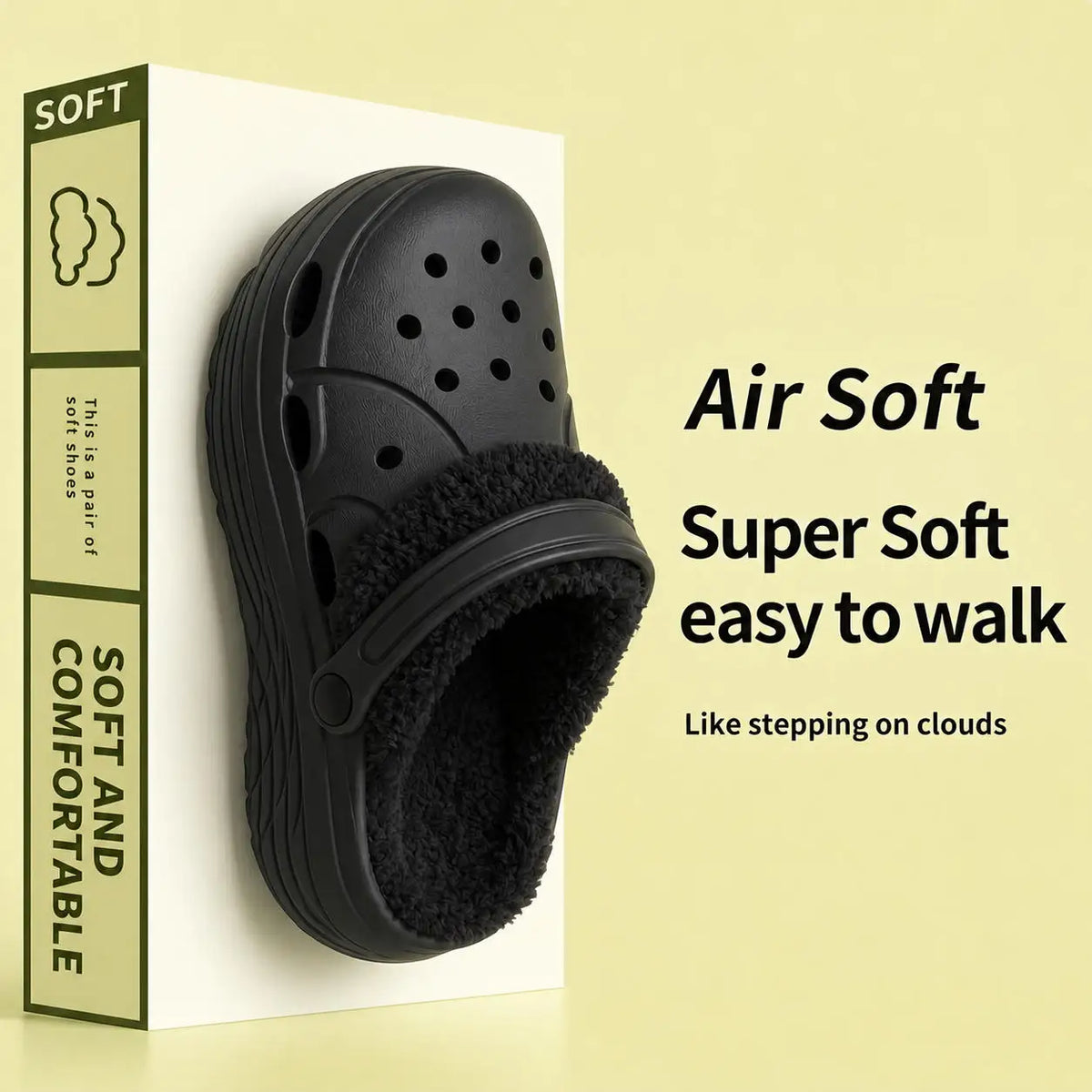 Adjustable Strap Fleece-Lined Clogs USA Winter Non-Slip EVA Slippers Warm Fur-Lined Casual Indoor Outdoor Garden Shoes