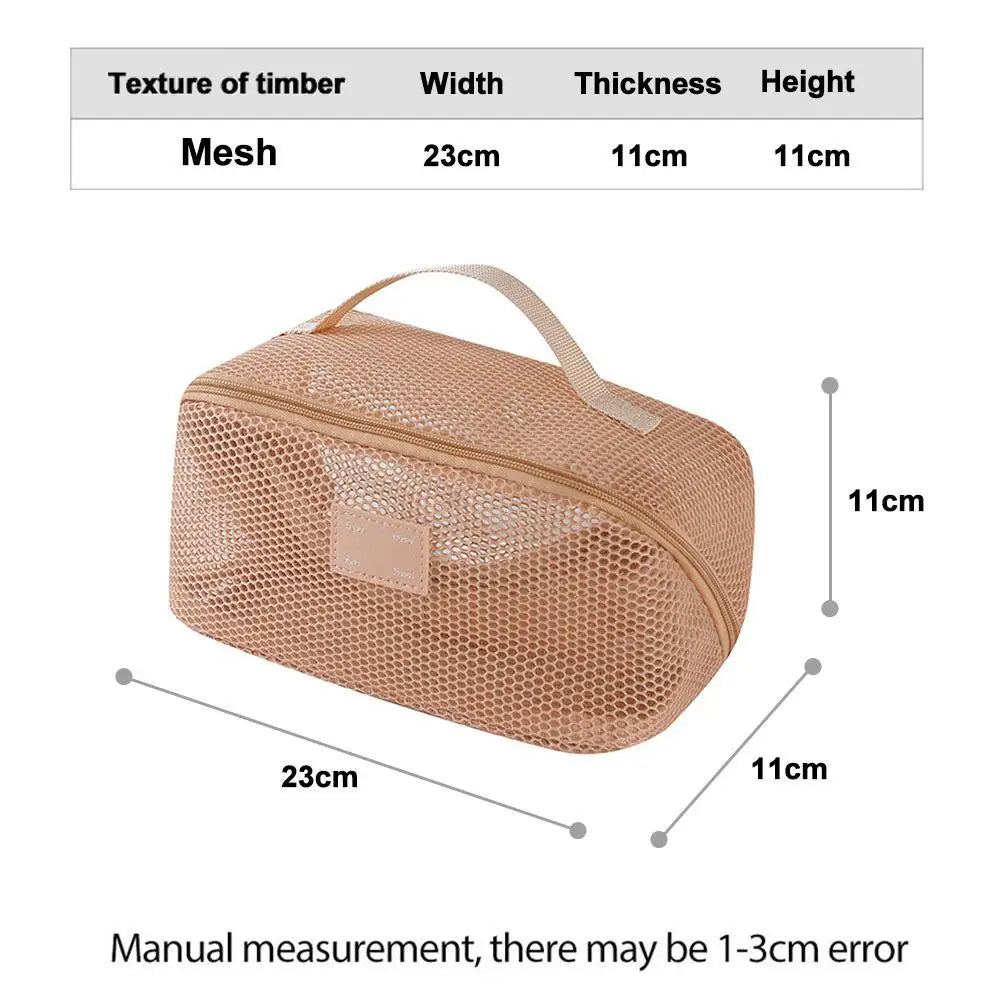 Large-Capacity Mesh Cosmetic Bag USA Multifunctional Travel Toiletry Organizer for Women, Makeup Storage Case & Beauty Tool Pouch