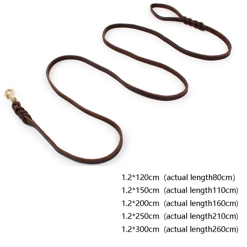 Training Walking Dog Leash Canada Copper Hook Leather Braided Brown Soft Durable Traction Rope for German Shepherds