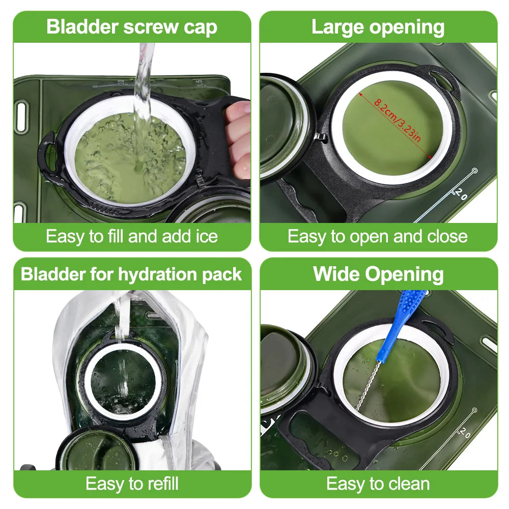 USA Bladder 1.5L/2L/3L Large Capacity Water Bladder Hydration Backpack Running Cycling Hiking Camping Backpack Water Bag