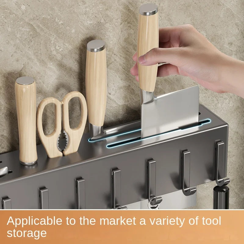 Tool-free Kitchen Shelf, Canada kitchen Accessories, Multifunctional Wall-mounted Chopstick Holder, Storage for Knives and Tools