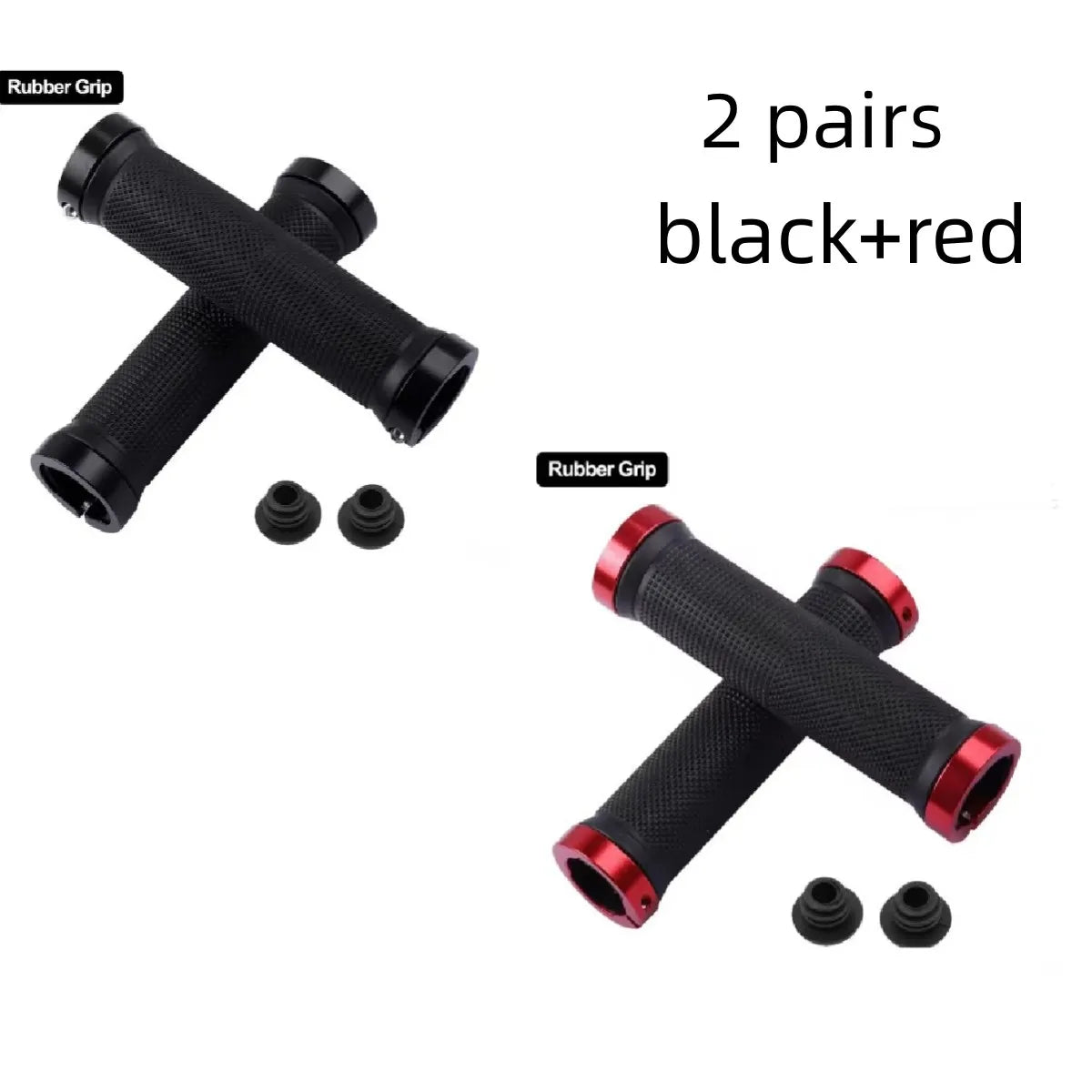 Bicycle Handlebar Grips USA Rubber Bilateral Lock-On Non-Slip MTB Mountain Bike Grips, Cycling Bike Accessories