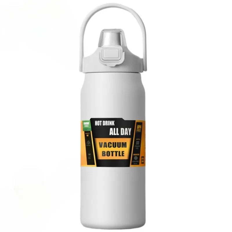 800ML 304 Stainless Steel Thermos USA Thermal Mug Cup with Straw, Sports Vacuum Flask for Hot & Cold Water, Insulated Travel Bottle