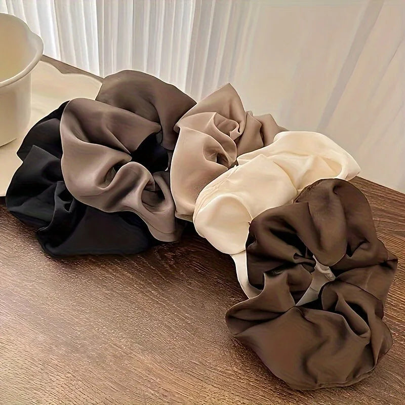 5PCS/Set Women Elegant Hair Bands Canada Solid Color Large Scrunchies Hair Ties Daily Simple Ponytail Holders Girls Hair Accessories